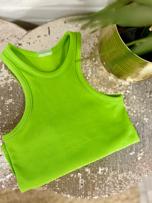 Lime Me Ribbed Tank